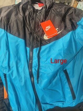 Nike Blue and Black Colorblock Windbreaker Jacket